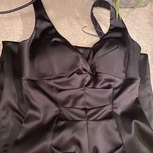 Elegant Cache Black Satin Dress